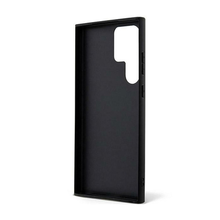 Guess Glitter Flakes Metal Logo Case - Etui Samsung Galaxy S24 Ultra (czarny) (GUHCS24LHGGSHK)