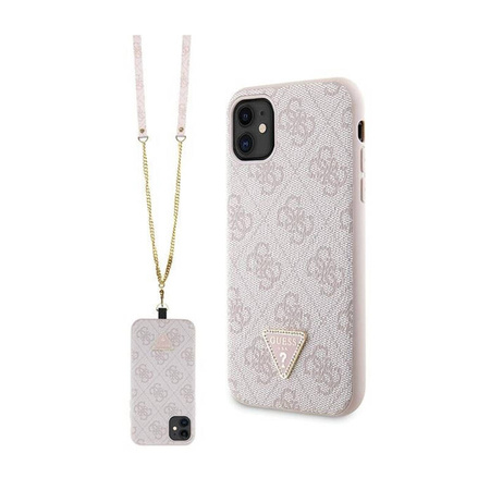 Guess Crossbody 4G Metal Logo - Etui iPhone 11 (różowy) (GUHCN61P4TDSCPP)