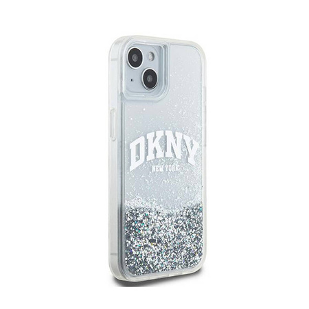 DKNY Liquid Glitter Big Logo - Etui iPhone 15 / 14 / 13 (biały) (DKHCP15SLBNAET)