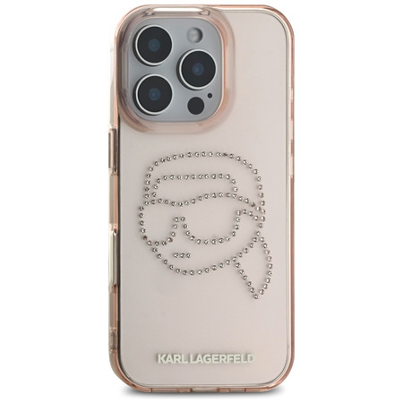 Karl Lagerfeld IML Rhinestones Karl Head - Etui do iPhone 16 Pro (różowy) (KLHCP16LHKHDCELP)