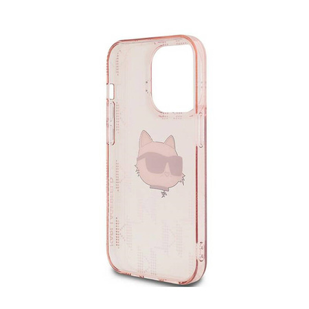 Karl Lagerfeld IML Choupette Head & Monogram - Etui iPhone 13 Pro (różowy) (KLHCP13LHKLPCHP)