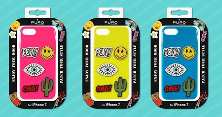 PURO Patch Mania - Etui Samsung Galaxy A3 (2017) w zestawie 5 naklejek (żółty) (SGGA317PM1GRN)