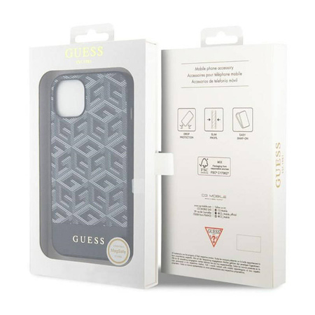 Guess GCube Stripes MagSafe - Etui iPhone 14 Plus (Czarny) (GUHMP14MHGCFSEK)