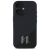 Karl Lagerfeld Silicone Shadow Metal Initial MagSafe - Etui iPhone 16 (czarny) (KLHMP16SSCMKMPCK)