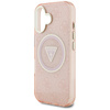 Guess IML Metal Glitter 4G Circle Triangle MagSafe - Etui do iPhone 16 (różowy) (GUHMP16SHG4PRTGP)