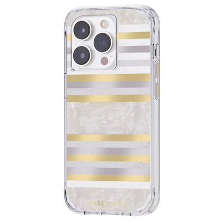 Case-Mate Pearl Stripes MagSafe - Etui iPhone 14 Pro zdobione masą perłową (Pearl Stripes) (CM049226)