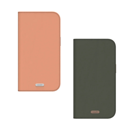 Moshi Overture MagSafe - Skórzane etui 3w1 z klapką iPhone 17 Pro Max (Misty Coral) (99M2251216)