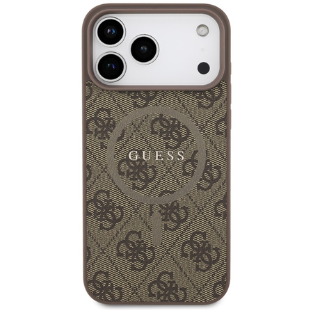 Guess 4G Ring Classic Logo MagSafe - Etui iPhone 17 Pro Max (brązowy) (GUHMP17XG4GFRW)