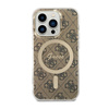 Guess 4G MagSafe - Etui iPhone 14 Pro (Brązowy) (GUHMP14LH4STW)