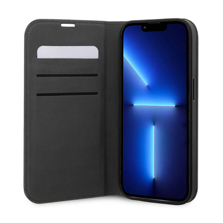 Karl Lagerfeld Booktype NFT Saffiano Karl & Choupette - Etui iPhone 14 Pro (Srebrny) (KLBKP14LSANKCPG)