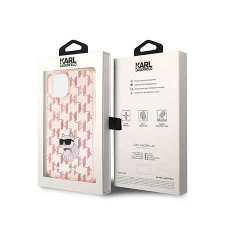 Karl Lagerfeld Monogram Choupette - Etui iPhone 15 (różowy) (KLHCP15SHNCMKLP)