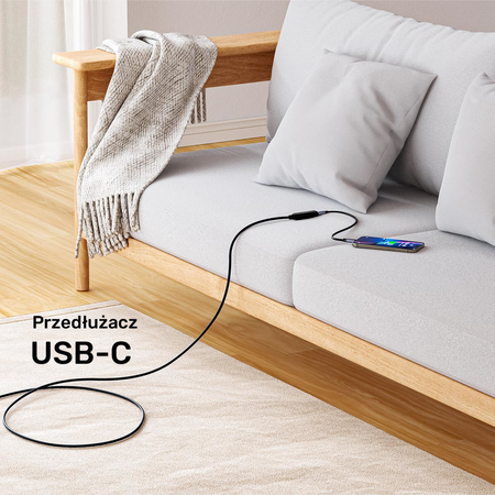 Unitek Kabel przedłużający USB-C 10 Gbps 5m, czarny (U1335ABK01)