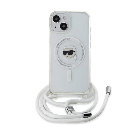Karl Lagerfeld Crossbody IML Karl Head MagSafe - Etui iPhone 15 / 14 / 13 (przezroczysty) (KLHMP15SHCKHNT)