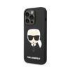 Karl Lagerfeld Silicone Ikonik Karl`s Head MagSafe - Etui iPhone 14 Pro (czarny) (KLHMP14LSLKHBK)