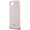Guess Silicone Script Metal Logo MagSafe - Etui do iPhone 16e (różowy) (GUHMPSE4SMBSLP)