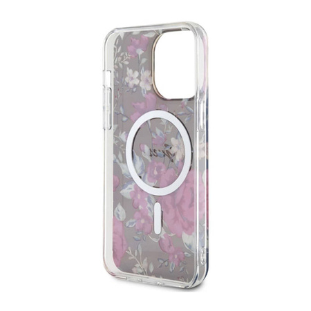 Guess Flower MagSafe - Etui iPhone 14 Pro Max (Zielony) (GUHMP14XHCFWSA)