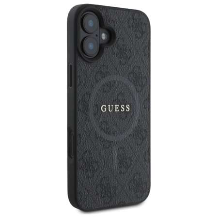 Guess 4G Ring Classic Logo MagSafe - Etui iPhone 16 (czarny) (GUHMP16SG4GFRK)
