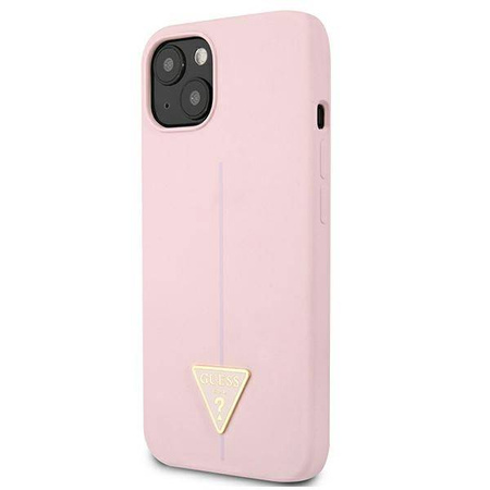 Guess Silicone Triangle Logo - Etui iPhone 13 mini (liliowy) (GUHCP13SSLTGU)