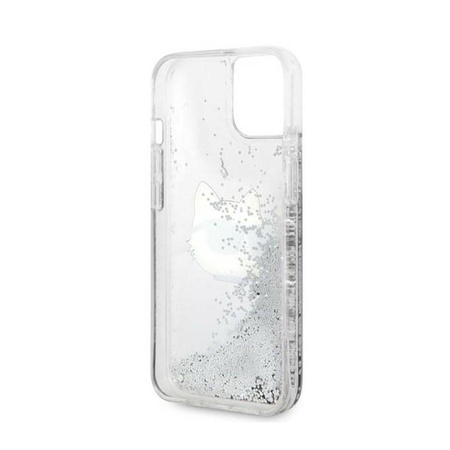 Karl Lagerfeld Liquid Glitter NFT Choupette Head - Etui iPhone 14 Plus (srebrny) (KLHCP14MLNCHCS)