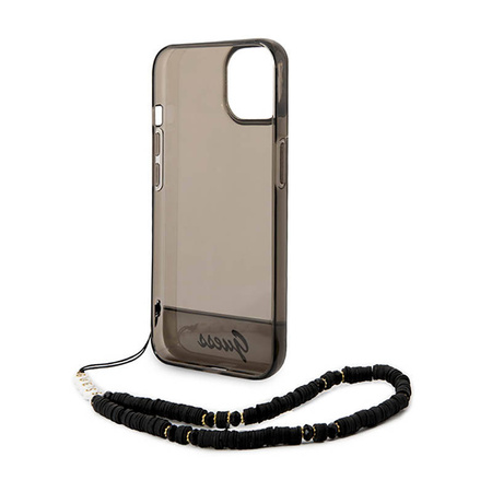 Guess Translucent Pearl Strap - Etui iPhone 14 (czarny) (GUHCP14SHGCOHK)
