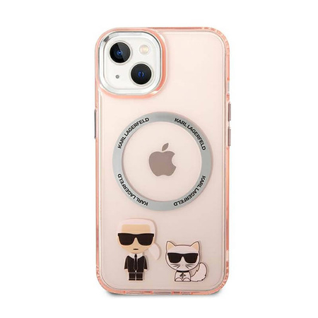 Karl Lagerfeld Karl & Choupette Aluminium MagSafe - Etui iPhone 14 Plus (różowy) (KLHMP14MHKCP)
