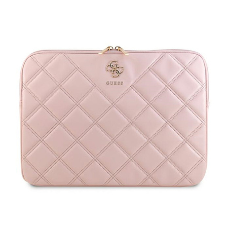 Guess Quilted 4G Sleeve - Etui na notebooka 13" / 14" (różowy) (GUCS14ZPSQSSGP)
