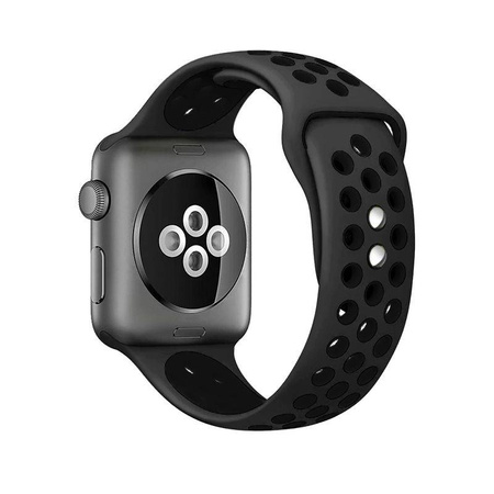 Crong Duo Sport - Pasek do Apple Watch 44/45/46/49 mm (szary/czarny) (CRG-44DSB-BLK)