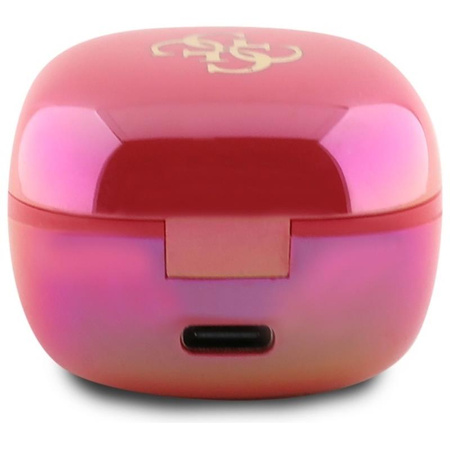 Guess 4G Printed Logo - Słuchawki Bluetooth TWS + etui ładujące (fuksja) (GUTWSJ144ESF)