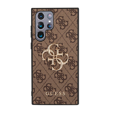 Guess 4G Big Metal Logo - Etui Samsung Galaxy S23 Ultra (brązowy) (GUHCS23L4GMGBR)