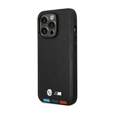 BMW Leather Hot Stamp Tricolor MagSafe – Etui iPhone 14 Pro Max (Czarny) (BMHMP14X22PTDK)