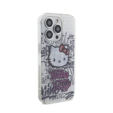 Hello Kitty IML Kitty On Bricks Graffiti - Etui iPhone 14 Pro (biały) (HKHCP14LHDGPHT)