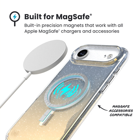 Speck Presidio Lux MagSafe - Etui iPhone Air (Hyper Mirror Glitter / Silver Metallic) (151019-3274)