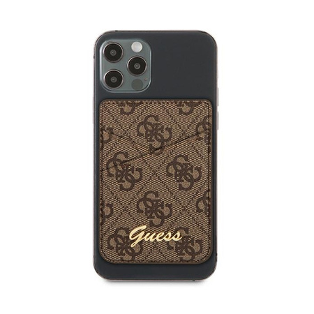 Guess Wallet Card Slot MagSafe 4G - Portfel magnetyczny (brązowy) (GUWMS4GTLBR)
