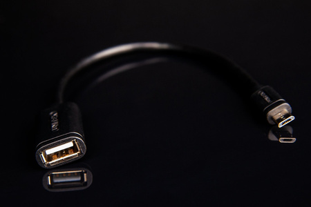 Unitek Kabel Przejściówka OTG USB-A 2.0 AF do microUSB F/M 22cm czarny (Y-C438GBK)