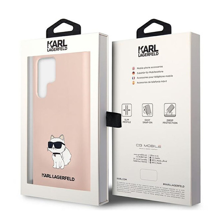 Karl Lagerfeld Silicone NFT Choupette - Etui Samsung Galaxy S23 Ultra (różowy) (KLHCS23LSNCHBCP)