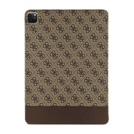 Guess 4G Stripe Allover - Etui iPad Pro 12.9" (2022-2020) (Brązowy) (GUFCP12PS4SGW)