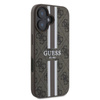 Guess 4G Printed Stripes MagSafe - Etui iPhone 16 (brązowy) (GUHMP16SP4RPSW)