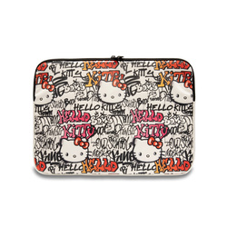 Hello Kitty Zip PU Tags Graffiti Sleeve - Etui na notebooka 13" / 14" (beżowy) (HKCSZPDGPTE)