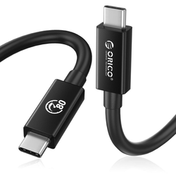 Orico Przewód Thunderbolt 5 USB-C 80Gbps, 240W, 8K@60Hz, 1,5m, czarny (TBZ5-15-BK-BP)