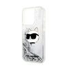 Karl Lagerfeld Liquid Glitter NFT Choupette Head - Etui iPhone 14 Pro Max (srebrny) (KLHCP14XLNCHCS)