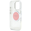 Guess IML Metal Colored Circle Classic Logo MagSafe - Etui do iPhone 16 Pro (różowy) (GUHMP16LHTDRCEDP)