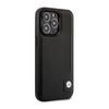 BMW Leather Blue Dots - Etui iPhone 14 Pro (czarny) (BMHCP14L22RBDK)
