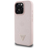 Guess Grained Hot Stamp Peony Triangle Logo MagSafe - Etui do iPhone 16 Pro (różowy) (GUHMP16LPGBTMP)