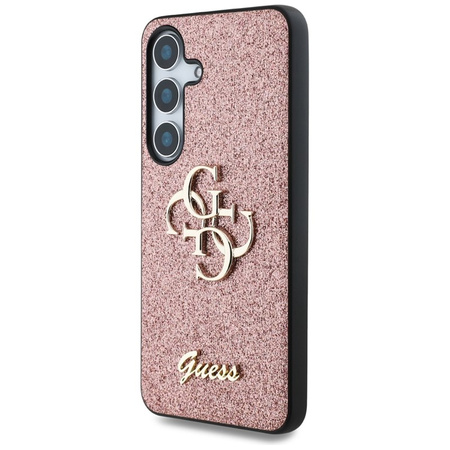 Guess Fixed Glitter Big 4G Metal Logo - Etui do Samsung Galaxy S25 (różowy) (GUHCS25SHG4SGP)