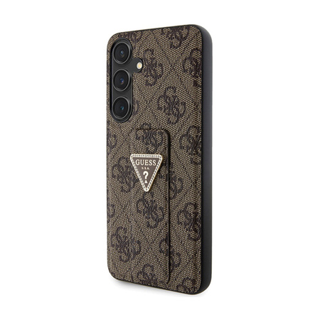 Guess Grip Stand 4G Triangle Strass Logo - Etui Samsung Galaxy S24 (brązowy) (GUHCS24SPGS4TDW)