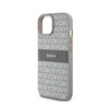 DKNY Leather Mono Stripe & Metal Logo - Etui iPhone 15 Plus / 14 Plus (beżowy) (DKHCP15MPRTHSLE)