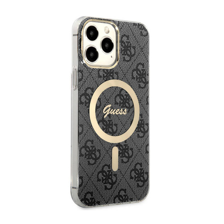 Guess 4G MagSafe - Etui iPhone 13 Pro Max (Czarny) (GUHMP13XH4STK)