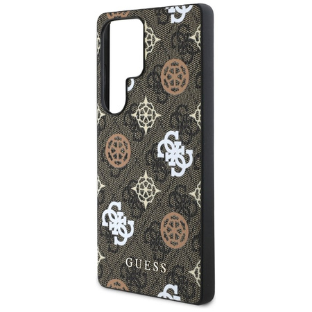 Guess 4G Printed Colored Peony Pattern MagSafe - Etui do Samsung Galaxy S25 Ultra (brązowy) (GUHMS25LP4PWPW)