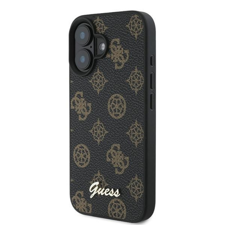 Guess Peony Script MagSafe - Etui iPhone 16 Plus (czarny) (GUHMP16MPGPYSK)