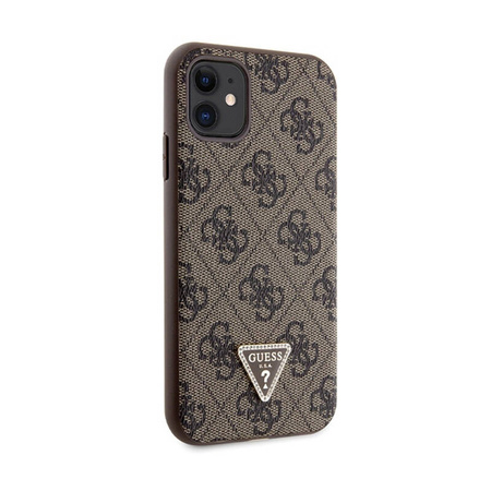 Guess Crossbody 4G Metal Logo - Etui iPhone 11 (brązowy) (GUHCN61P4TDSCPW)